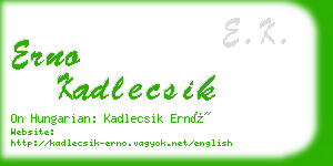 erno kadlecsik business card